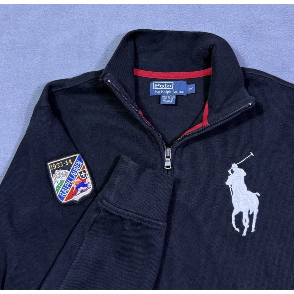 Polo Ralph Lauren 1/4 Zip Pullover Mens M Big Pony Ralph Lauren Heritage Skiing